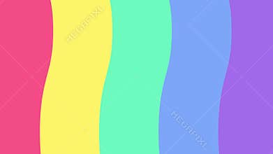 LGBT movement flag. 3D rendering of the symbol of sexual minorities. Wavy striped rainbow background.