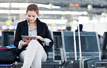 Young female passenger at the airport
