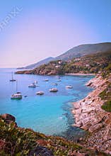 Giglio`s coastline, Maremma, Tuscany, Italy
