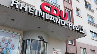 a sign of the german party cdu chapter rhineland-palatinate