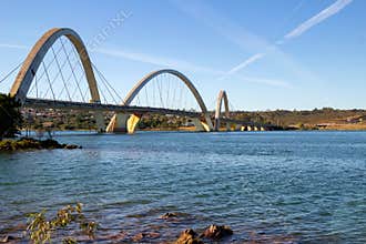 Detail of the Juscelino Kubitschek Bridge JK Bridge.