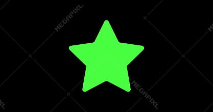 Merry Christmas background. The green star jumps on the black background and finally comes to cover the entire screen. star