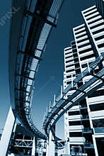 Futuristic monorail city