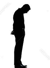 One business man sad lonely silhouette