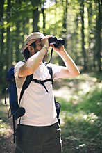 Man birdwatching