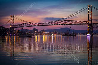 Hercilio Luz Bridge at Sunset