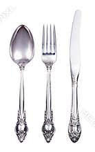 Retro cutlery set with fork knife and spoon