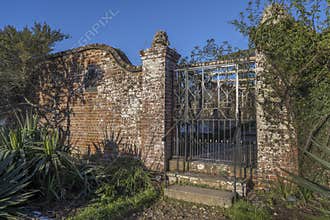Old English walled garden gate