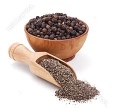 Milled black pepper on white