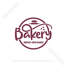 Simple Bakery logo design illustration , best for bread and cakes shop, food beverages store logo template