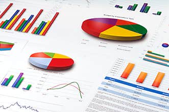 Graphs and pie, line and bar Charts Report