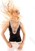 blond woman dancing