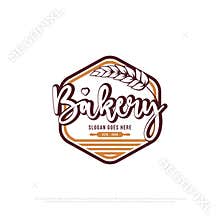 Luxury Bakery Shop logo design vector , best for bread and cakes shop, food beverages store logo emblem