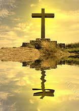 Mirrored cross silhouette