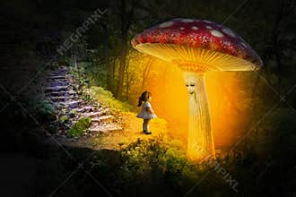 Imagination, Friends, Nature, Forest, Girl