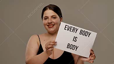 Empowering Message on the Poster Every Body is Body Positivity and Self Acceptance