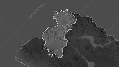 Santa Ana, El Salvador, extruded. Grayscale