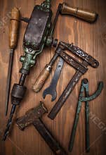 Dirty set of hand tools