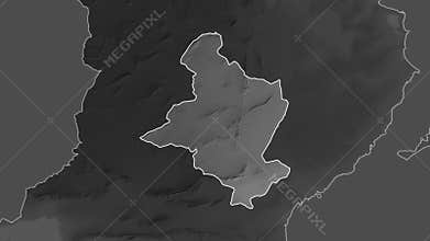 Sidi Bou Zid, Tunisia, extruded. Grayscale