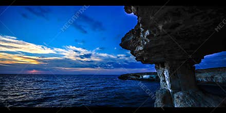 Time Lapse Sunset at The Caves Cyprus (4K)