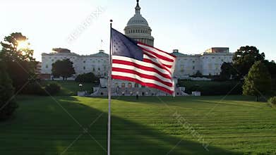 US Flag at the Capitol