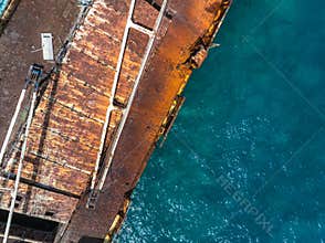 Aerial View of the Edro III Shipwreck off the Coast of Cyprus