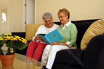 Senior women sharing memories