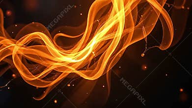 Floating strands of radiant energy intertwine and separate, forming a looping, fiery apparition. The singular Generative AI