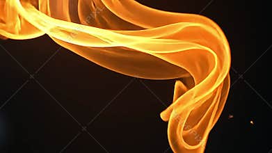 Floating strands of radiant energy intertwine and separate, forming a looping, fiery apparition. The singular Generative AI