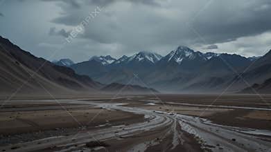 Desolate Mountain Wilderness - 4K Ultra HD Moody Landscape AI-Generated