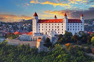 Bratislava castle at sunset, Slovakia
