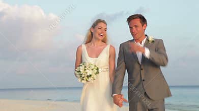 Couple At Beautiful Beach Wedding