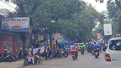Fans celebrating Persib Bandung Football Team becoming Indonesian Premier League Champions on May 24, 2025
