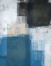 Teal and Brown Abstract Art Painting