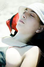 Woman relaxing in the sun