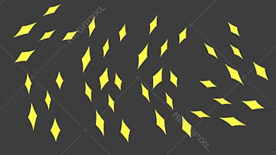 Yellow Diamond Shapes on Dark Background in MotionYellow Diamond Shapes on Dark Background in Motion