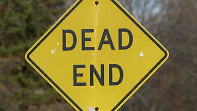 Dead End sign on a neighbohood street