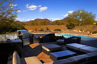 Southwest Home Backyard Pool and Patio