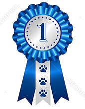 Dog award ribbon rosette