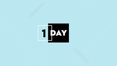 1 Day Animation Text In A Black Box with White Stripes