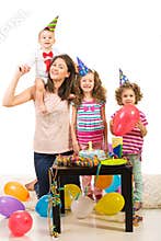 Happy family celebrate birthday