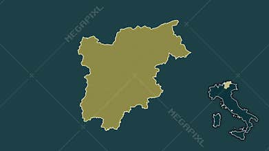 Trentino-Alto Adige, Italy, extruded and isolated. Pattern