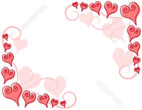 Decorative Pink Hearts Corner Borders