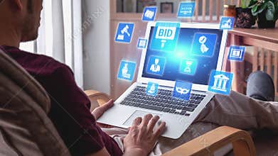 Online auction concept for digital bidding and sales Spire