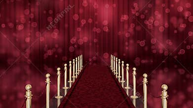 Red carpet entrance with chroma key