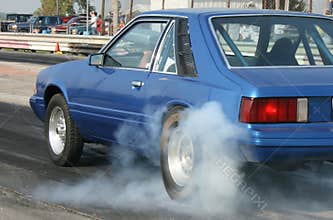 Mustang Drag Car Burnout