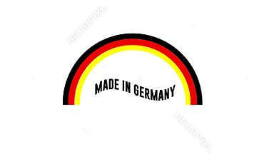 Made in Germany Logo Animation on White Background for Branding and Product Videos