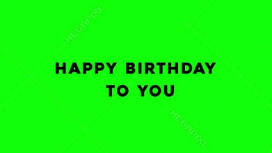 Happy Birthday to You Animation on Green Screen Background for Celebration Videos and Overlays
