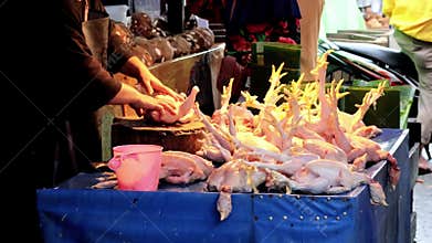 Chicken traders in the traditional market