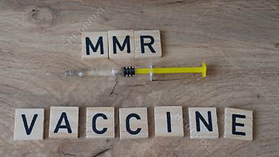 MMR vaccine concept which protects against measles, mumps, rubella, and varicell